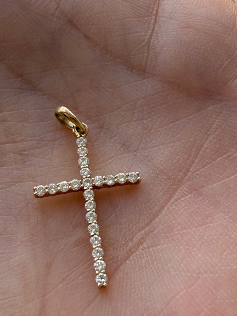 Gold Crystal Cross Pendant - Sparkling Women’s Necklace Charm